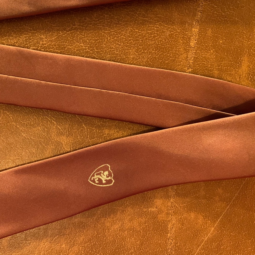 Vintage 1950s ultra skinny burnt sepia tie